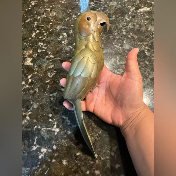 Sergio Bustamante‎ ? MCM Copper Brass Parrot Sculpture Vintage Parrot Only R