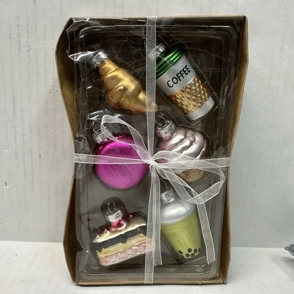 Mini Glass Christmas Ornaments Set of 6 pc‎