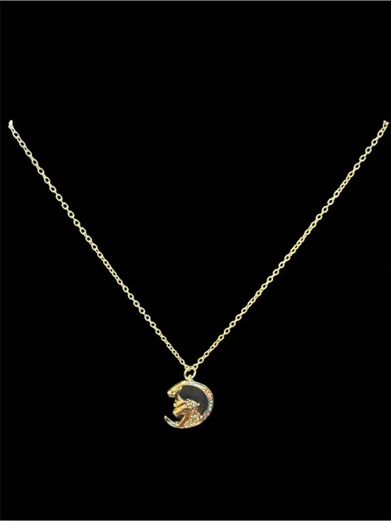 Silver Tone Unicorn Pendant Necklace -