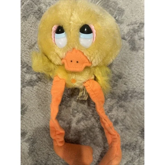 Applause Plush Denton‎ Duck Plush Vintage 1983 Easter Yellow  Orange