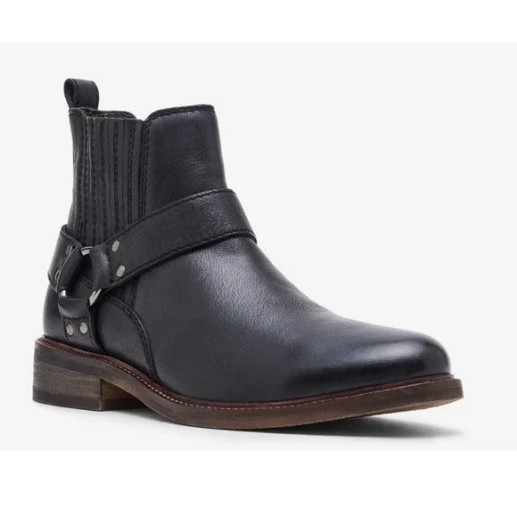 NIB Steve Madden Men's 12 Wayne Harness Chelsea Boots Black Leather Western