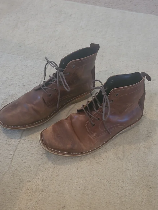ASOS Brown Leather Chukka Boots with Lace-Up Closure Size 9