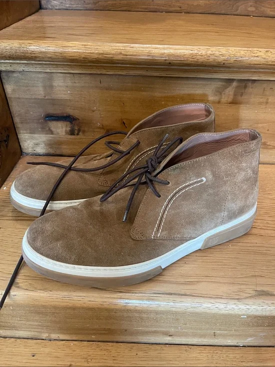 Salvatore Ferragamo Men's Suede Chukka Boots in Tan Brown