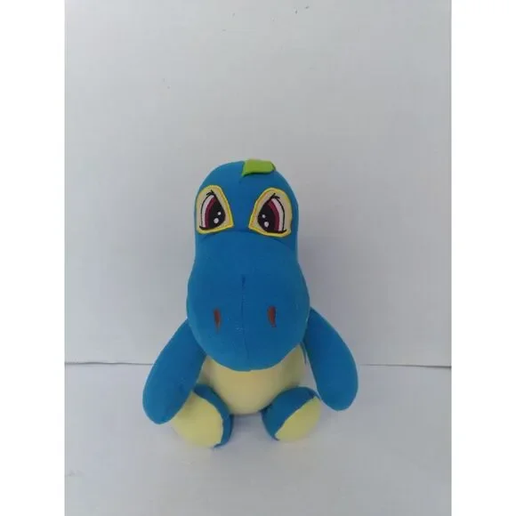 Adorable Blue‎ Dinosaur Plush Toy Soft Stuffed Animal with Green Spikes