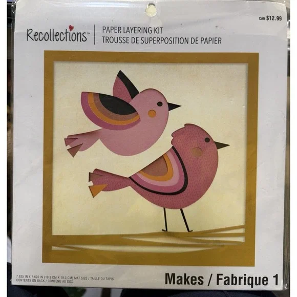 Recollections Birds Paper Layering Craft Kit  New
