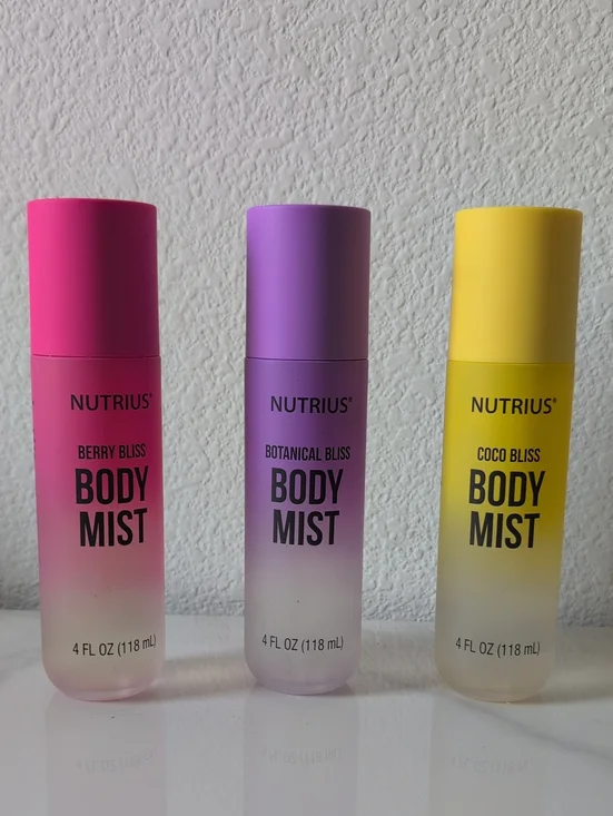 Nutrius Body Mist Trio — Berry, Botanical, Coco Bliss