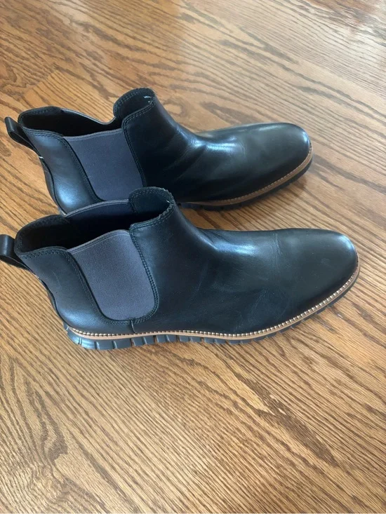 Men's Black Leather Chelsea Cole Haan Boots