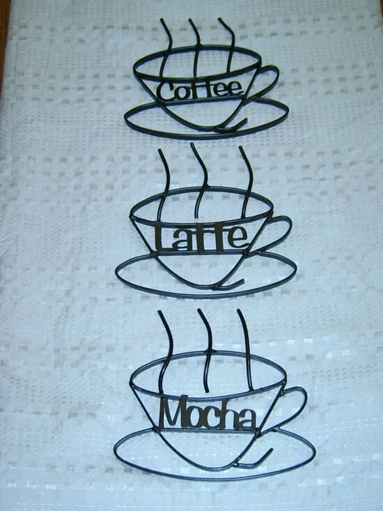 Metal Coffee Wall Hanging Decor, Set of 3
