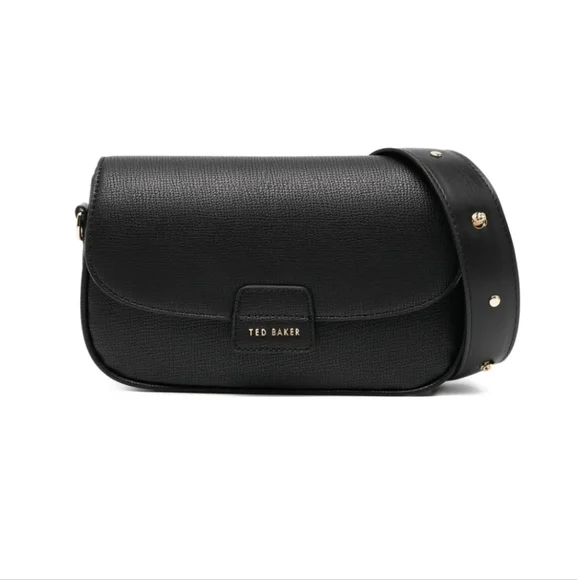 Ted Baker Black Crossbody‎ Bag with Gold Accents