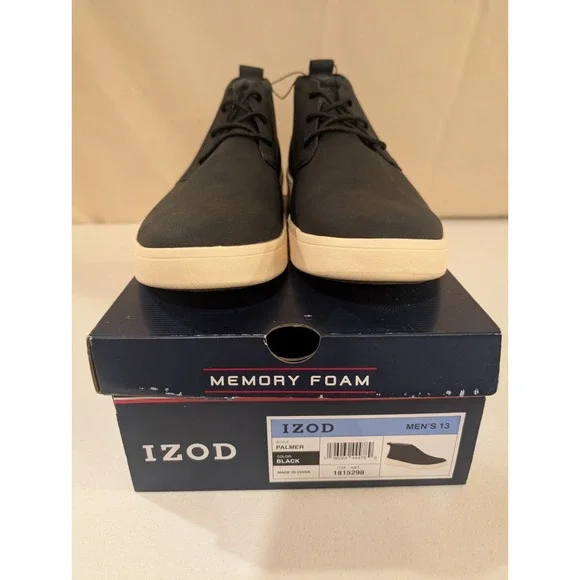 IZOD Palmer Men's Size 13 Black Chukka Shoes Memory Foam Lightweight‎ Comfort