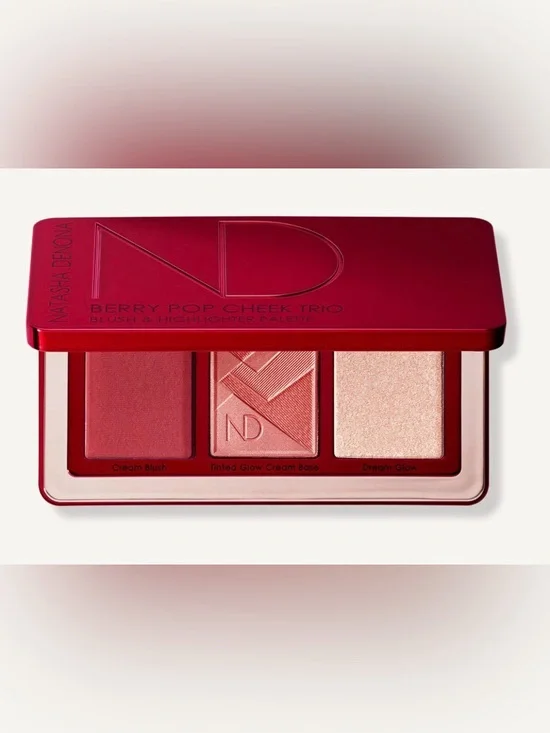 Natasha Denona Berry Pop Cheek Trio — Red & Champagne Glow