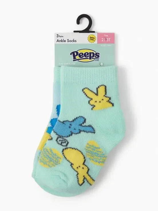 Brand New – Peeps 3-Pack Ankle Socks (12-24 Mos)