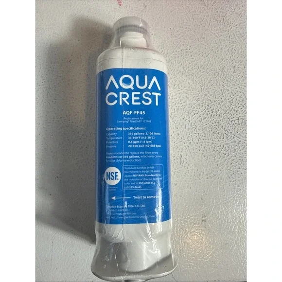 Sealed Aqua Crest AQF-FF45 Filter- Replacement for‎ Samsung DA97-17376B - New