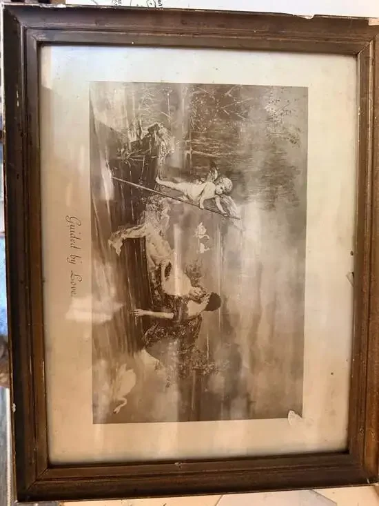 Antique Hamilton Hamilton 'Guided by Love' Photogravure in Gilt Wood Frame