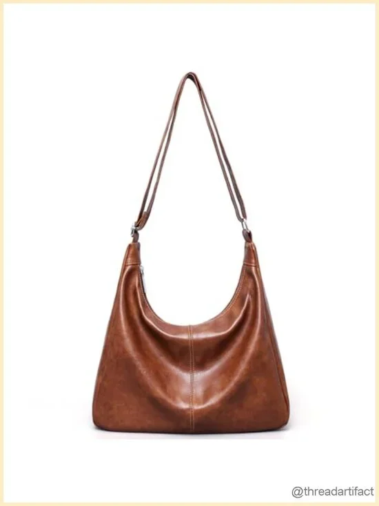 Vegan Leather Slouchy Hobo Bag Shoulder Tote Crossbody Purse