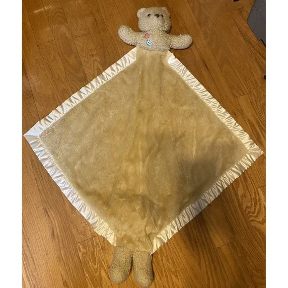 My‎ Banky Tan Teddy Bear Security Blanket Lovey Billy Plush Satin Beige
