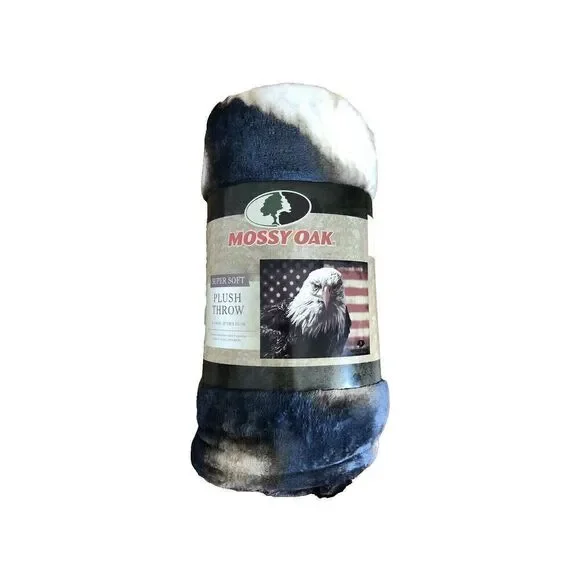 Mossy Oak Plush Throw 50 x 60 in. Super Soft - BALD EAGLE DESIGN