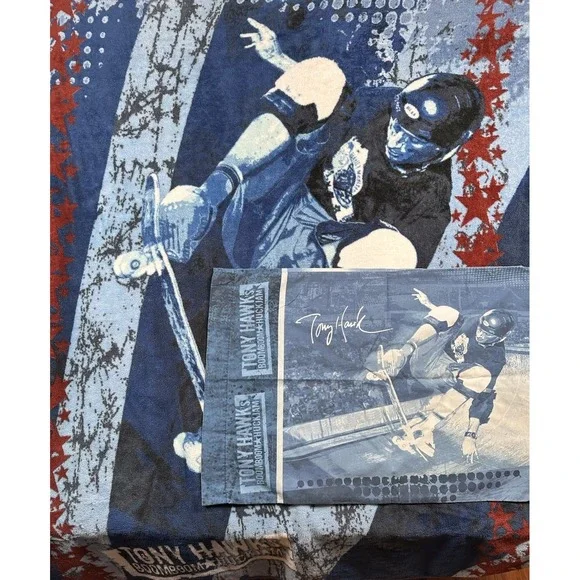 Vintage BoomBoom Huck Jam Tony Hawk Travis Pastrana Blanket &‎ Pillowcase RARE