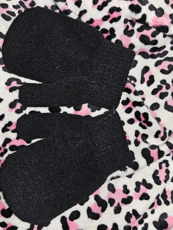 Cozy Black Knit Mittens