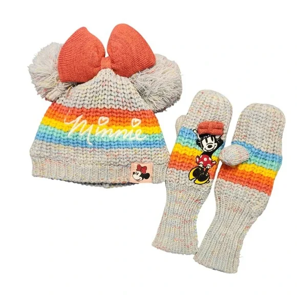 Disney Minnie Mouse Knitted Hat and Gloves Set‎ Size XS