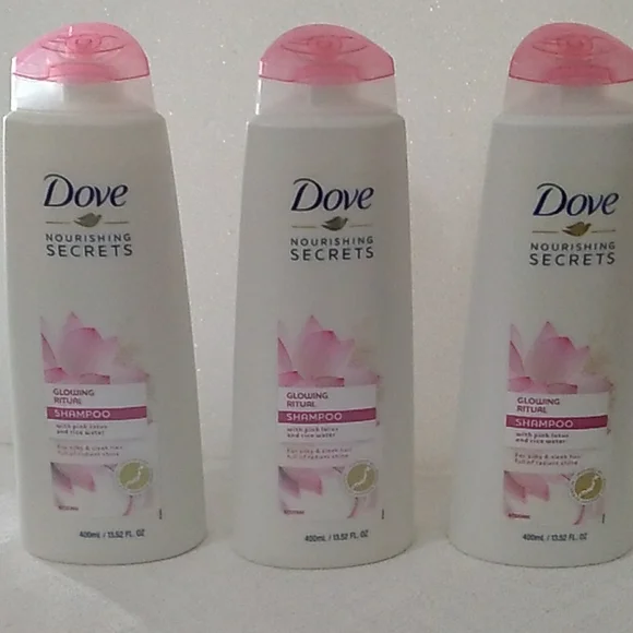 Dove Nourishing Glowing Rituals Shampoo 3 bottles 13.52 oz each