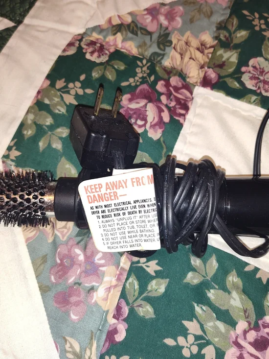 Black Round Ceramic Barrel Hair Brush Straightener