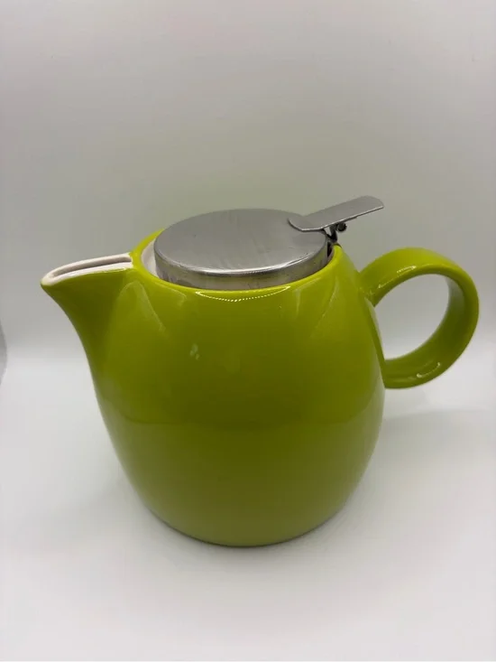 Tea Forte Lime Green 24oz Pugg Teapot with Stainless Steel Infuser