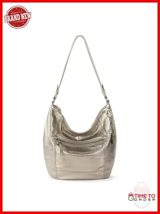 Large Premium Leather Hobo Bag with Zipper Pocket for Everyday Travel