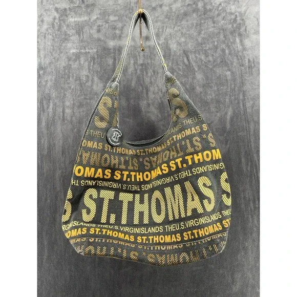 Robin Ruth Madrid Spain Canvas Hobo Shoulder Bag Travel Souvenir Gray Purple