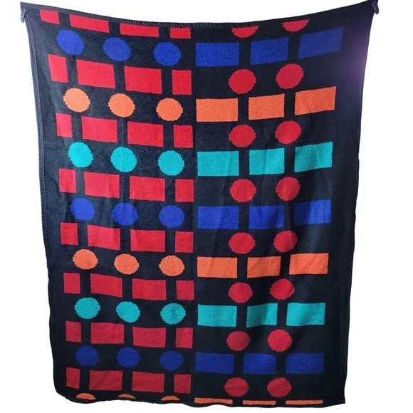 Retro LIDA Acrylic‎ Blanket With Geometric Pattern - 64