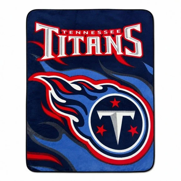 Vtg. Biederlack Tennessee Titans Blanket Spain Made Y2K Fleece Throw 60x42 Blue