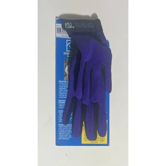 SSG  Child's‎ 4/5 All Weather Style 8600 Purple Horseback Riding Gloves NWT