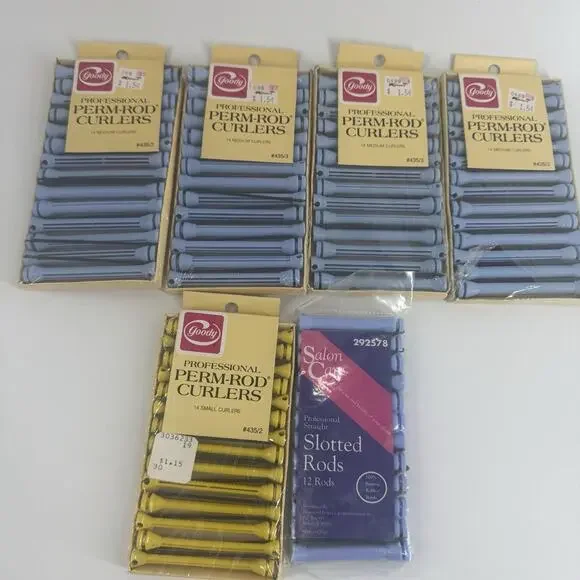Goody & Salon Care Perm Rod Curlers Rollers Lot Of 6 Sealed
