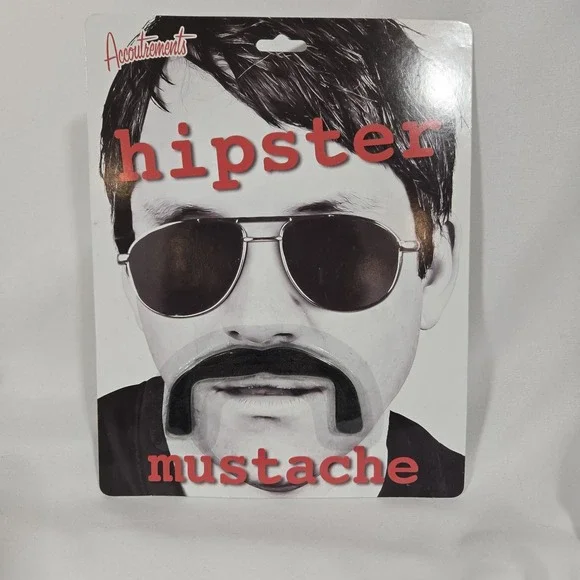 Accoutrements Costume Mustache Hipster | New Old stock New with Blemish