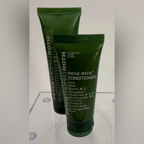 Peter Thomas Roth Mega Rich Shampoo 1oz‎ & Conditioner .75 Oz Travel Size New