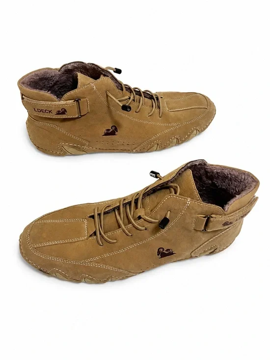 Loeck Men's Tan Suede Chukka Boots with Plush Lining