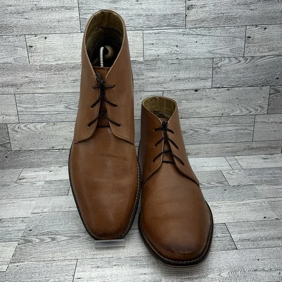 Florsheim Montinaro Brown Leather Plain Toe Chukka Boots 11739-257 Men‎ Sz 10.5D