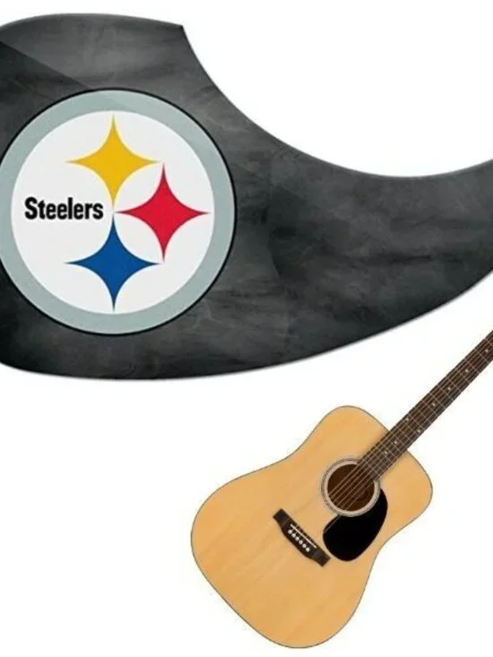 Pittsburgh Steelers Guitar Pick Guard Cover Woodrow Music NFL Official Merch