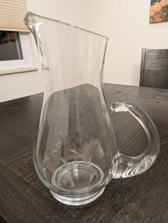 Vintage Clear Glass Pitcher with 