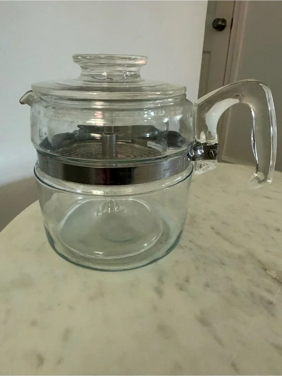 Vintage Pyrex Flameware 4 Cup Glass Coffee Percolator 7754-B