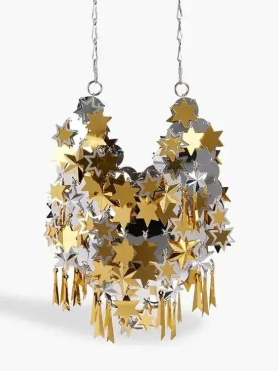 Paco Rabanne Gold & Silver Star Hobo Bag