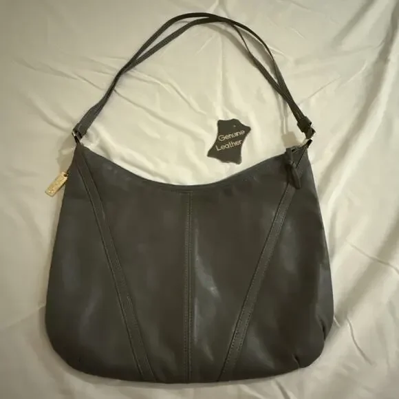 Vintage Capezio Genuine Leather Gray Shoulder Hobo Bag – Made in Korea