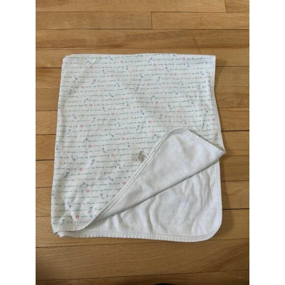 VTG Carters Baby Receiving Blanket Cotton White Kite Sunshine Warms Heart Sun