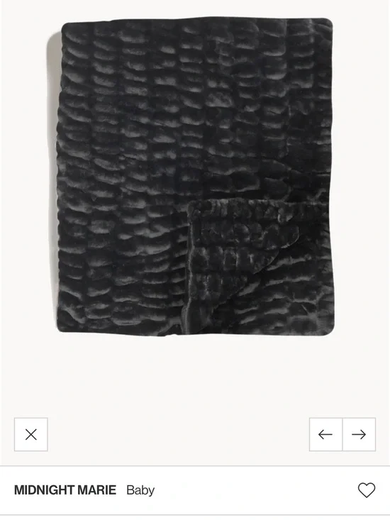lola Midnight Marie Plush Baby Throw Blanket in Dark Charcoal