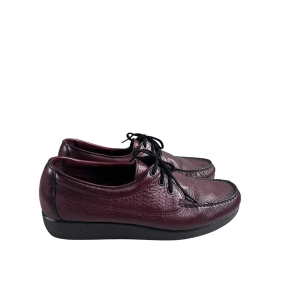 SAS Shoes Men's Burgundy‎ Leather Moc Toe Lace Up Comfort Size 12 M