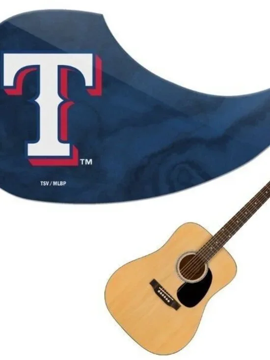 Texas Rangers Guitar Pick Guard Cover Woodrow Music MLB Official Merch