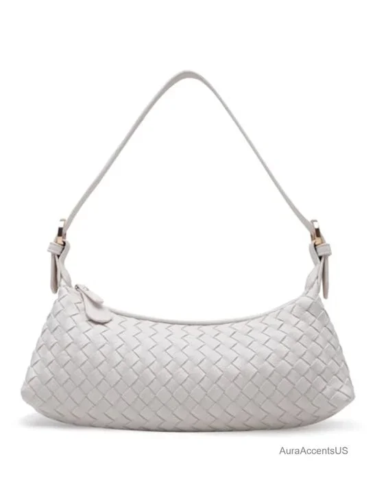 Woven Faux Leather Shoulder Bag Hobo Purse Crossbody with Adjustable Strap