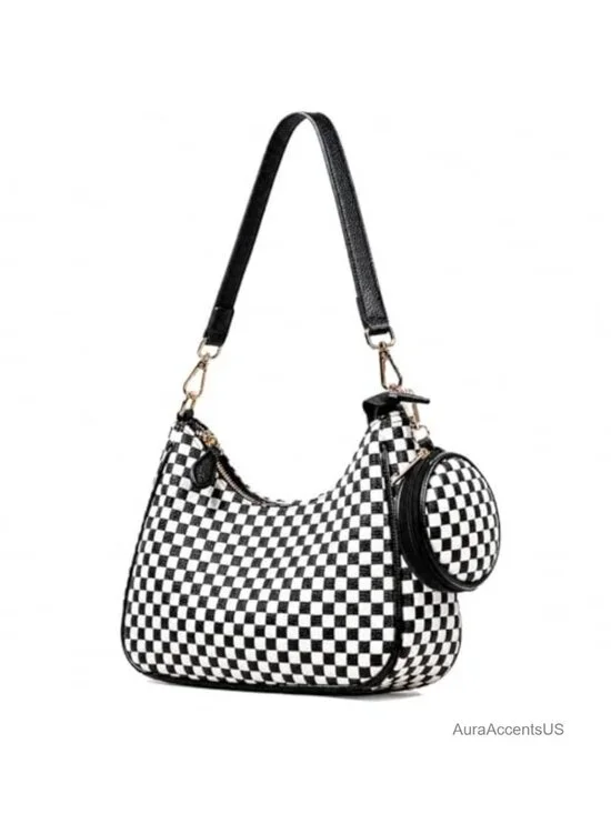 Woven Shoulder Bag Crescent Tote Y2K Vegan Leather Hobo Crossbody