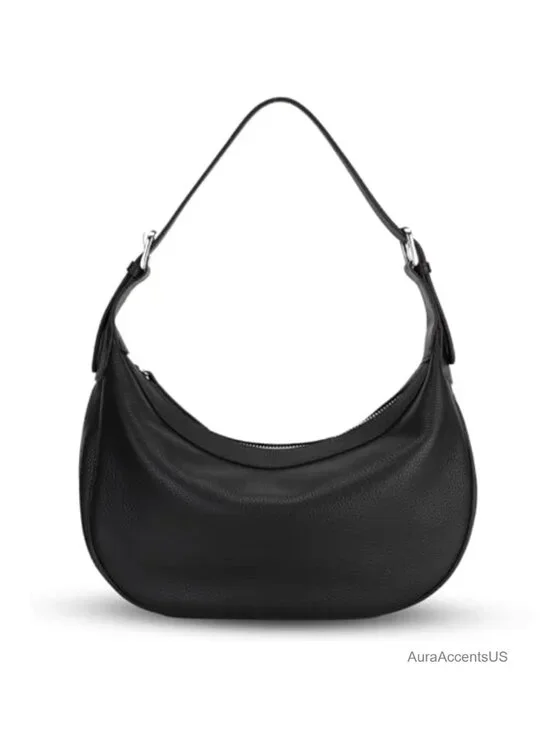 Genuine Leather Hobo Crossbody Bag with Two Adjustable Straps