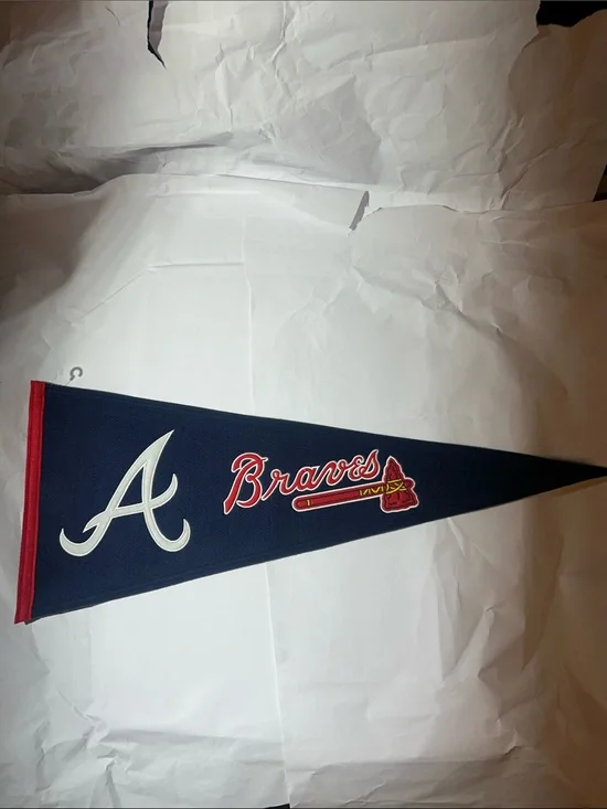 Braves Navy and Red Felt Pennant - Official Team Logo